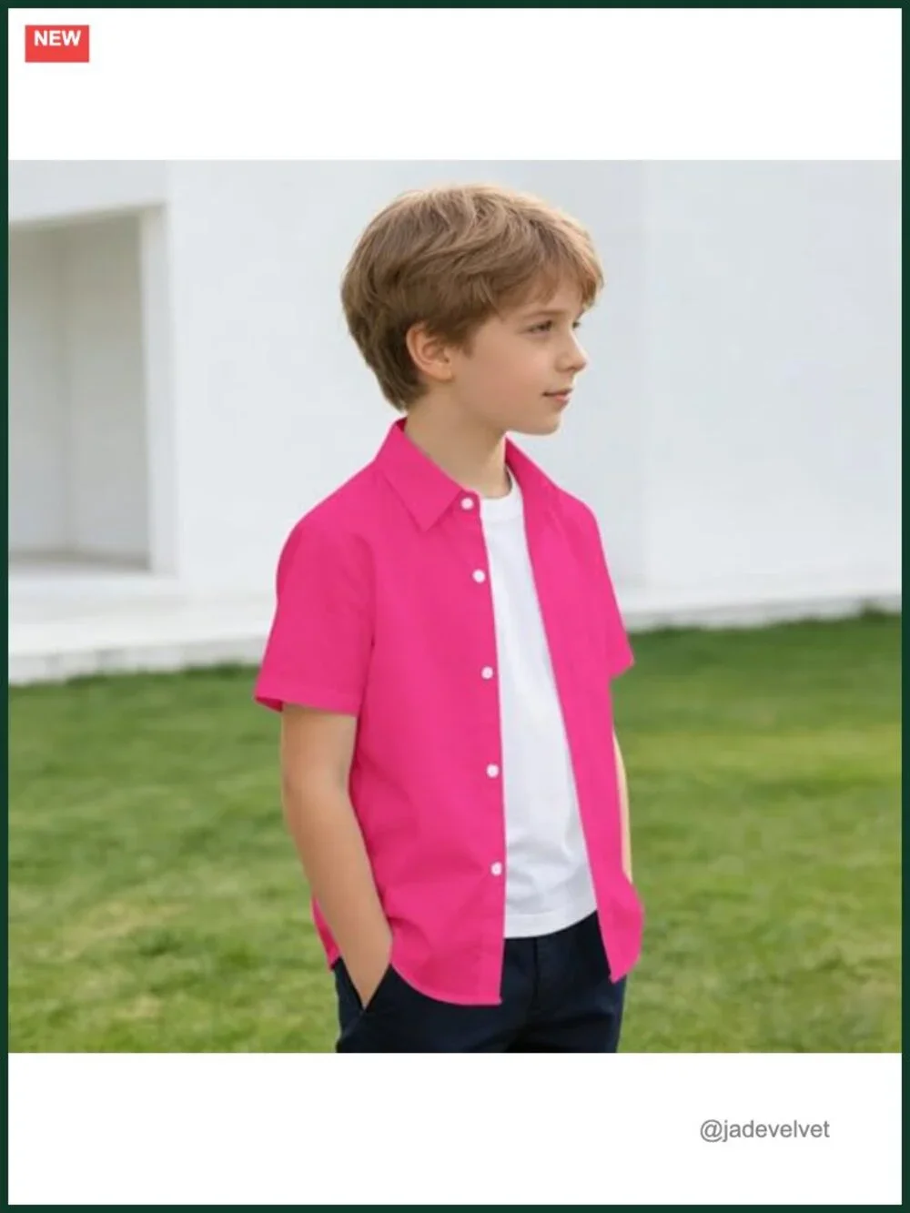 100% Cotton Short Sleeve Dress Shirt Boys School Uniform Button Down